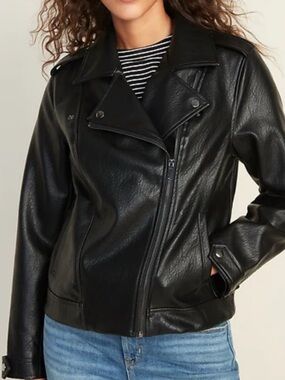 Faux Leather Moto Jacket